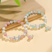 Buddha Stones Chrysoberyl Cat's Eye Chalcedony Butterfly Love Bracelet