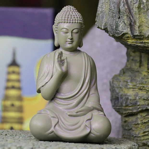 Buddha Stones Small Meditation Prayer Resin Buddha Statue Compassion Home Desk Decoration Decorations BS 7