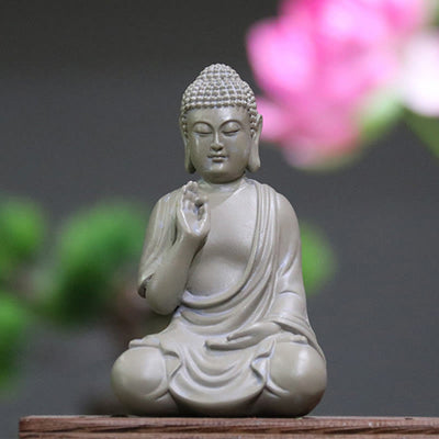 Buddha Stones Small Meditation Prayer Resin Buddha Statue Compassion Home Desk Decoration