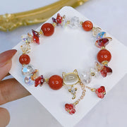 FREE Today: Healing Communication Amethyst Green Crystal Red Crystal Cat Bracelet