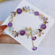 Buddha Stones Amethyst Green Crystal Red Crystal Balance Bracelet