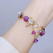 FREE Today: Healing Communication Amethyst Green Crystal Red Crystal Cat Bracelet