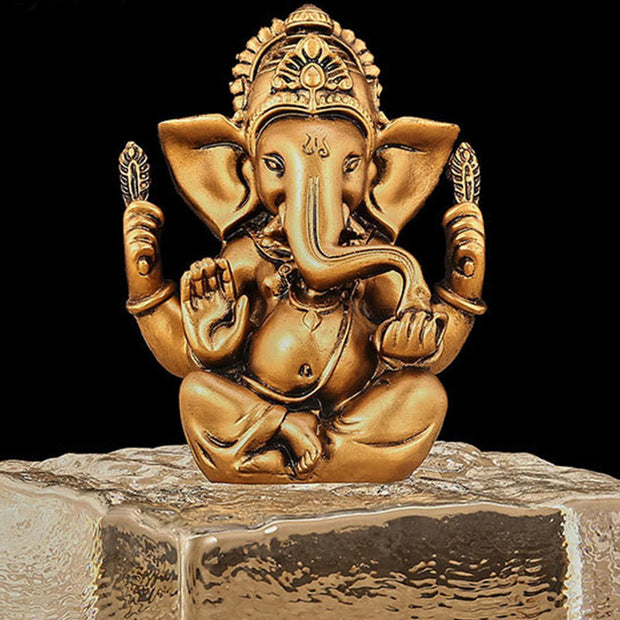 Buddha Stones Ganesh Ganpati Elephant Statue Transformation Home Resin Decoration Decorations BS Bronze Ganesh 8.5*5*11.5cm