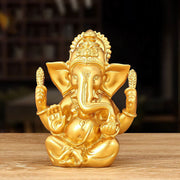 Buddha Stones Ganesh Ganpati Elephant Statue Transformation Home Resin Decoration Decorations BS Golden Ganesh 8.5*5*11.5cm