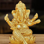 Buddha Stones Mini Small Ganesh Ganpati Elephant Meditation Statue Reflection Home Resin Decoration Decorations BS 8