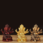 Buddha Stones Mini Small Ganesh Ganpati Elephant Meditation Statue Reflection Home Resin Decoration Decorations BS 1