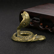 Buddha Stones Mini Small Year of the Snake Bronze Solid Brass Copper Home Decoration