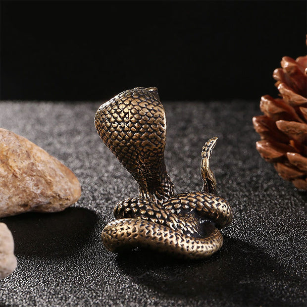 Buddha Stones Mini Small Year of the Snake Cobra Brass Copper Home Decoration Decorations BS 2