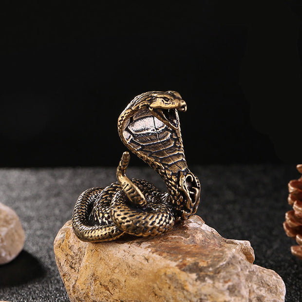 FREE Today: Strength Power Mini Small Year Of The Snake Cobra Brass Copper Home Decoration