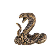 Buddha Stones Mini Small Year of the Snake Cobra Brass Copper Home Decoration