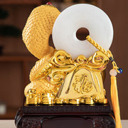 Buddha Stones Year of the Snake Fu Character Peace Buckle Peace and Happiness Resin Home Statue Decoration