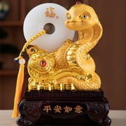 Buddha Stones Year of the Snake Fu Character Peace Buckle Peace and Happiness Resin Home Statue Decoration