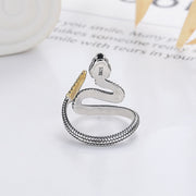 Buddha Stones 925 Sterling Silver Year Of The Snake Clam Adjustable Ring Ring BS 3