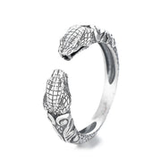 Buddha Stones 925 Sterling Silver Year Of The Snake Clam Adjustable Two-headed Snake Open Ring Ring BS 4