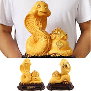 Buddha Stones Year Of The Snake Fu Character Treasure Bowl Ingots Gather Wealth Resin Home Statue Decoration Decorations BS 7