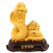 Buddha Stones Year Of The Snake Fu Character Treasure Bowl Ingots Gather Wealth Resin Home Statue Decoration