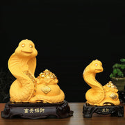 Buddha Stones Year Of The Snake Fu Character Treasure Bowl Ingots Gather Wealth Resin Home Statue Decoration Decorations BS 10