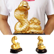 Buddha Stones Year Of The Snake Fu Character Treasure Bowl Ingots Gather Wealth Resin Home Statue Decoration Decorations BS 4