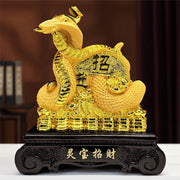 Buddha Stones Year Of The Snake Copper Coins Ingots Attract Fortune Resin Statue Home Decoration