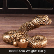 Buddha Stones Year Of The Snake Gold Ingots Copper Coins Wealth Resin Statue Home Decoration Decorations BS Bronze Ingot Snake 10*8*5.5cm