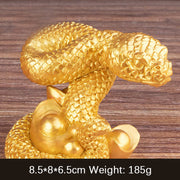 Buddha Stones Year Of The Snake Gold Ingots Copper Coins Wealth Resin Statue Home Decoration Decorations BS Golden Ingot Snake 8.5*8*6.5cm