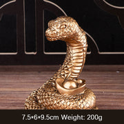 Buddha Stones Year Of The Snake Gold Ingots Copper Coins Wealth Resin Statue Home Decoration Decorations BS Bronze Ingot Snake 7.5*6*9.5cm