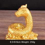 Buddha Stones Year Of The Snake Gold Ingots Copper Coins Wealth Resin Statue Home Decoration Decorations BS Golden Ingot Snake 8.5*6*9cm