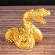 Buddha Stones Year Of The Snake Gold Ingots Copper Coins Wealth Resin Statue Home Decoration Decorations BS 11