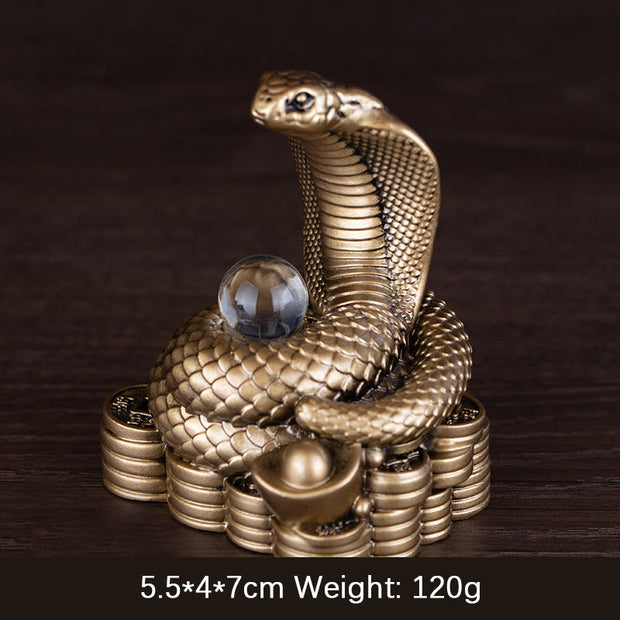 Buddha Stones Year Of The Snake Ingots Copper Coins Ball Wealth Resin Statue Home Decoration Decorations BS Small Bronze Ingot Snake 5.5*4*7cm