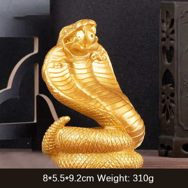 Buddha Stones Year Of The Snake Ingots Copper Coins Ball Wealth Resin Statue Home Decoration Decorations BS Golden Snake 7*6*11cm