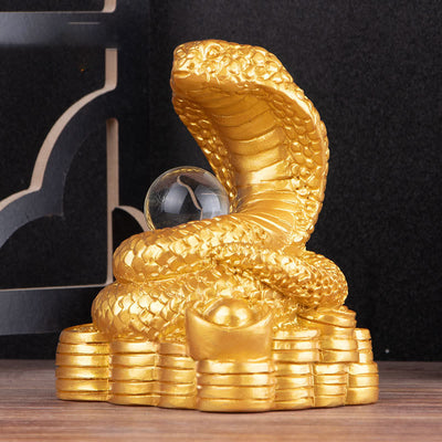 Buddha Stones Year Of The Snake Ingots Copper Coins Ball Wealth Resin Statue Home Decoration Decorations BS main