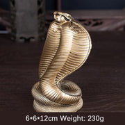 Buddha Stones Year Of The Snake Golden Bronze Cobra Resin Statue Home Decoration Decorations BS Bronze Cobra Snake Medium 6*6*12cm