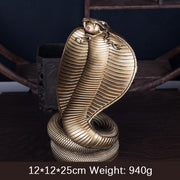 Buddha Stones Year Of The Snake Golden Bronze Cobra Resin Statue Home Decoration Decorations BS Bronze Cobra Snake Large 12*12*25cm