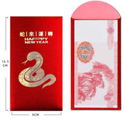 Buddha Stones 6Pcs Chinese Red Envelope Year of the Snake Lucky Money Envelopes 2025 New Year