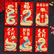 Buddha Stones 6Pcs Red Envelope Year Of The Snake Design Lucky Money Envelopes All The Best 2025 Chinese New Year