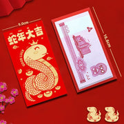 Buddha Stones 6Pcs Red Envelope Year Of The Snake Design Lucky Money Envelopes Good Luck 2025 Chinese New Year