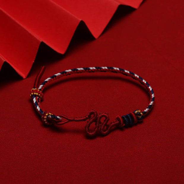 Buddha Stones Red String Snake Knot Year Of The Snake Protection Braided Bracelet