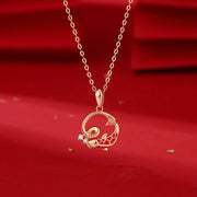 Buddha Stones 925 Sterling Silver Koi Fish Year Of The Snake Blessing Necklace Pendant Necklaces & Pendants BS 925 Sterling Silver Snake Koi Golden