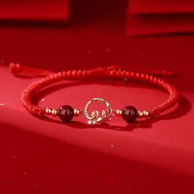 Buddha Stones 925 Sterling Silver Hetian Jade Cinnabar Koi Fish Year Of Snake Red String Protection Braided Bracelet