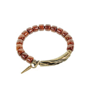 Buddha Stones Yak Bone Copper Cone Pendant Strength Bracelet Bracelet BS 11