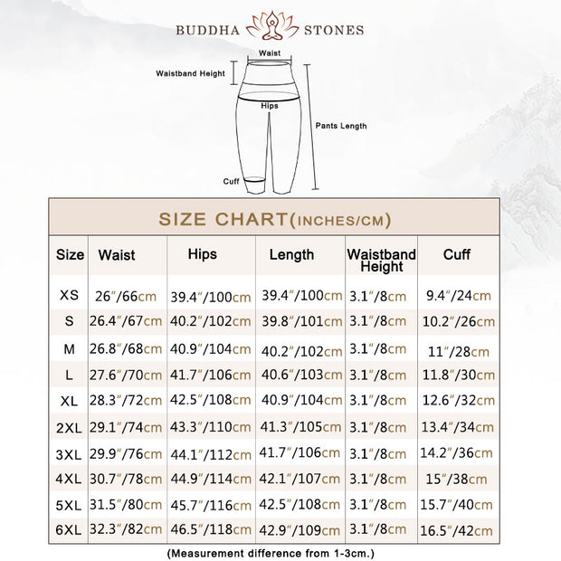 Buddha Stones Pure Cotton Casual Floral Leaves Women's Elastic Waist Harem Pants