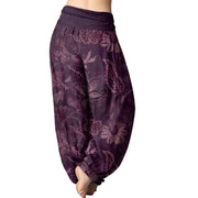 Buddha Stones Casual Floral Leaves Women's Elastic Waist Harem Pants