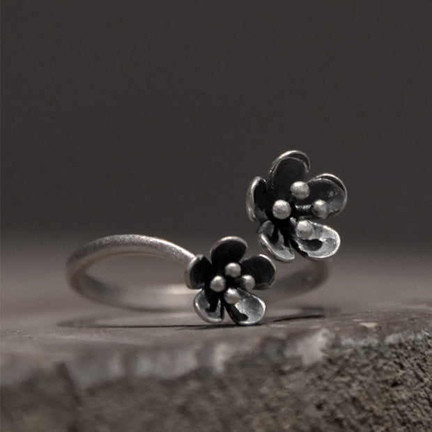 Buddha Stones 925 Sterling Silver Flowers Ring Ring BS 925 Sterling Silver(Circumference: 46.9mm)