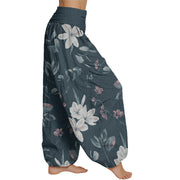 Buddha Stones Casual Floral Leaves Women's Elastic Waist Harem Pants