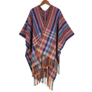 Buddha Stones Tibetan Colorful Stripe Geometry Tassels Shawl Fall Winter Soft Scarf Wrap