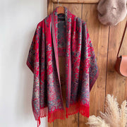 Buddha Stones Tibetan Cashew Flowers Vine Pattern Tassels Shawl Fall Winter Soft Scarf Wrap