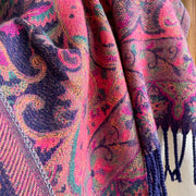 Buddha Stones Tibetan Cashew Flowers Vine Pattern Tassels Shawl Fall Winter Soft Scarf Wrap