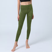 Buddha Stones Green Auspicious Cloud Waves Print Gym Leggings Women's Yoga Pants - image 6