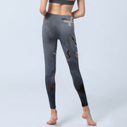 Buddha Stones Auspicious White Crane Pine Tree Print Gym Leggings Women's Yoga Pants - image 7