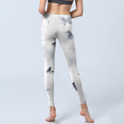 Buddha Stones White Gray Butterfly Print Sports Leggings Women's Yoga Pants - image 7
